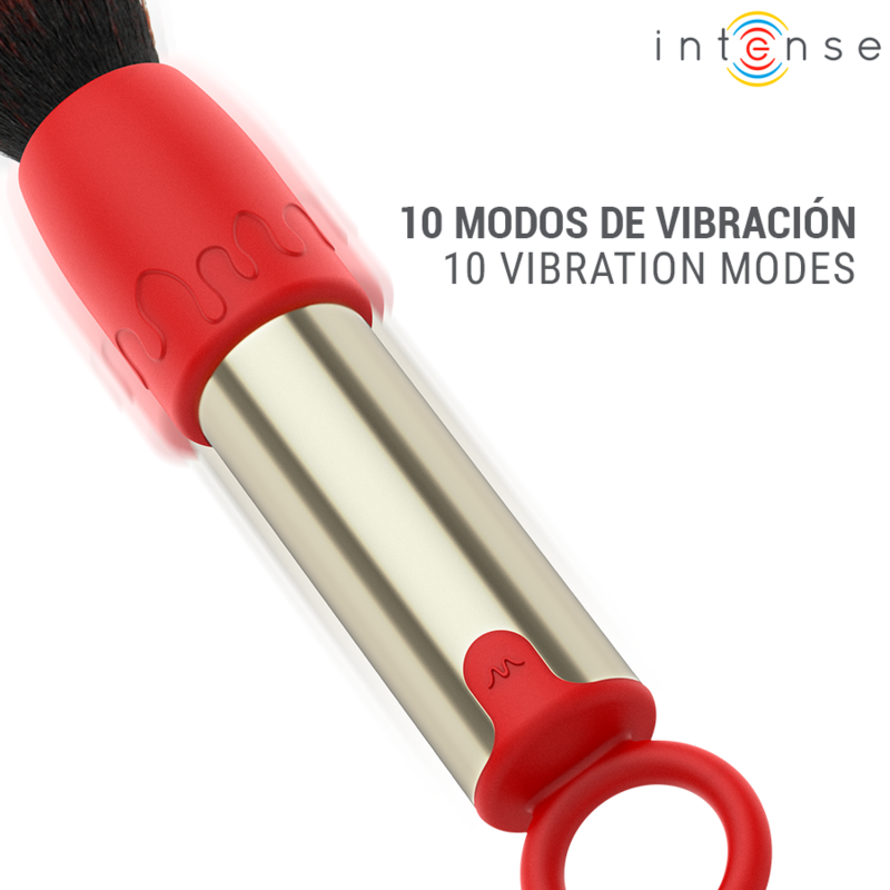INTENSE - PINCEL DE MAQUIAGEM VIBRATÓRIO RECARREGÁVEL USB TOM, VERMELHO