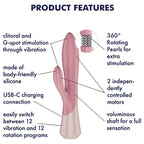 SATISFYER - PEARL BUNNY 1 VIBRADOR COELHO COM PÉROLAS GIRATÓRIAS TERRACOTA