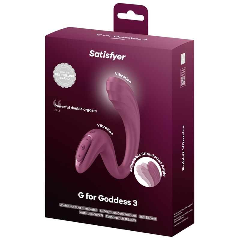 SATISFYER - G FOR GODDESS 3 VIBRADOR DE DUPLA ESTIMULAÇÃO BORGONHA