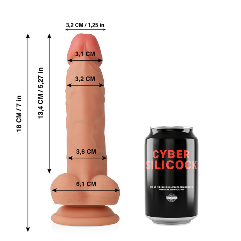 CYBER SILICOCK - SILICONE LÍQUIDO MACIO CONNOR ULTRA REALISTA 20.5 CM -O- 3.7 CM