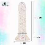 MYTHOLOGY - LYRA 1 DILDO DE SILICONE COM VENTOSA 19 CM -Ø- 3,3 CM CONFETE FÚCSIA
