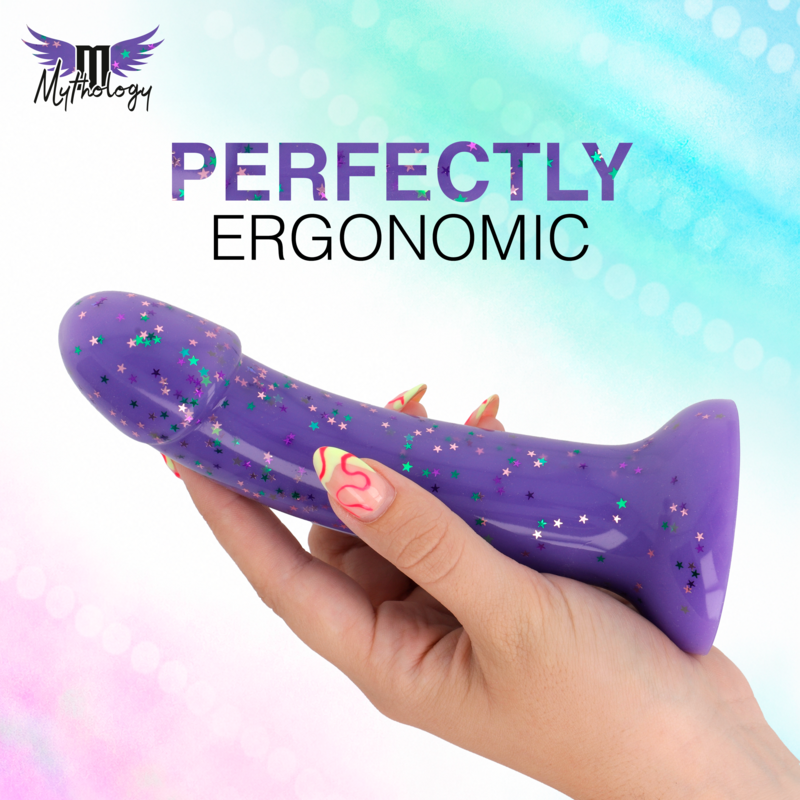 MYTHOLOGY - LYRA 10 DILDO DE SILICONE 17 CM Ø 3,6 CM ROXO COM PINTAS