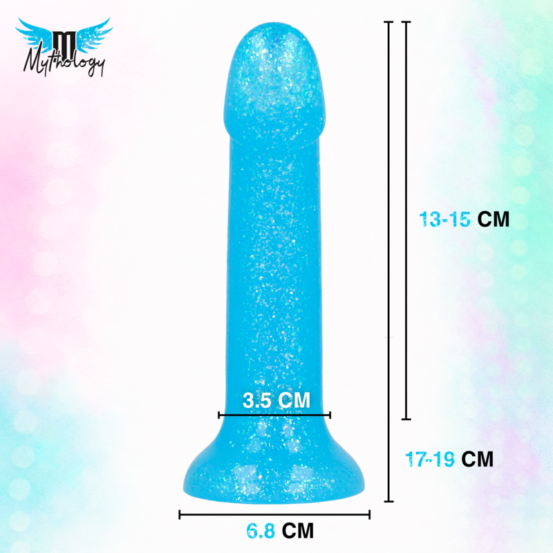 MYTHOLOGY - LYRA 8 DILDO DE SILICONE 17 CM Ø 3,6 CM AZUL CLARO PLATINA COM PINTURA