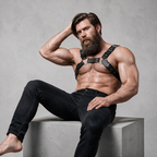 FETISH SUBMISSIVE ATTITUDE - ARNÊS DE BULLDOG DE PEITO DE COURO ECOLÓGICO AJUSTVEL PARA HOMENS