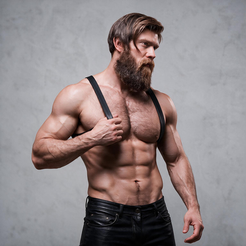 FETISH SUBMISSIVE ATTITUDE - ARREIO DE COSTAS DE COURO ECOLÓGICO MASCULINO