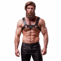 FETISH SUBMISSIVE ATTITUDE - ARNÊS DE PEITO DE COURO ECOLÓGICO MASCULINO
