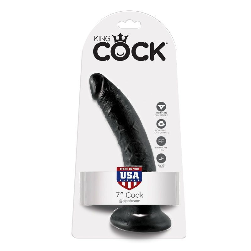 KING COCK - DILDO PRETO 17.8 CM