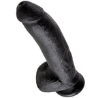 KING COCK - DILDO PRETO COM BOLAS 22.9 CM