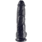 KING COCK - DILDO PRETO COM BOLAS 25.4 CM