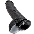 KING COCK - DILDO PRETO COM BOLAS 25.4 CM