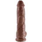 KING COCK - 10 DILDO CASTANHO COM BOLAS 25.4 CM