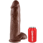KING COCK - DILDO CASTANHO COM BOLAS 30.48 CM