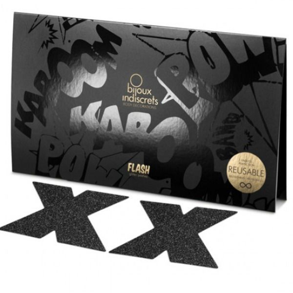 BIJOUX INDISCRETS - NIPPLE CAPS FLASH CROSS PRETO