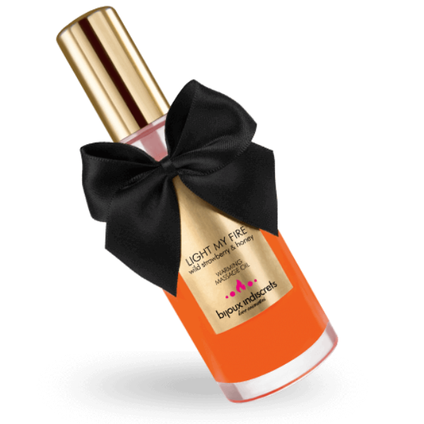 BIJOUX INDISCRETS - ÃLEO DE MASSAGEM EFEITO CALOR AROMA DE MORANGO