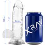 X RAY - DILDO TRANSPARENTE COM BOLAS 15.5 CM -O- 3.5 CM